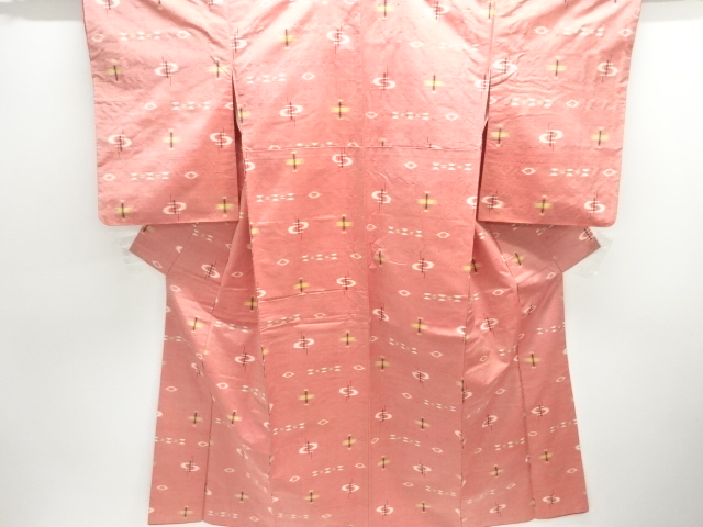 JAPANESE KIMONO / ANTIQUE KIMONO / SILK / FUSHI TSUMUGI / WOVEN KASURI PATTERN